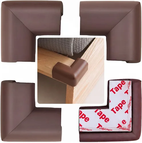 Vista 9 de Protector de esquina de espuma suave para bebé, marco de cama, protectores de esquina color negro, paquete de 4