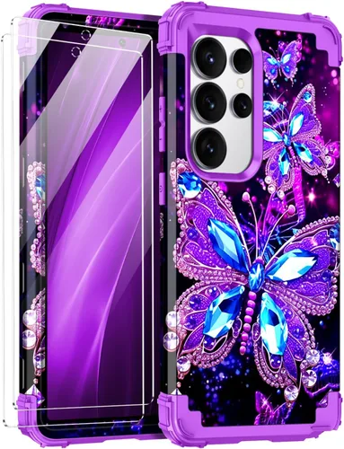 Vista 17 de Miqala Funda para Galaxy A14 5G, que brilla en la oscuridad, tres capas, resistente, a prueba de golpes, cuerpo completo, parachoques de plástico