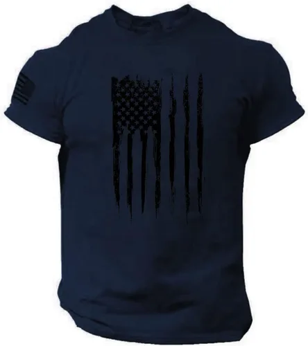 Vista 29 de Camisetas de verano para hombre, estilo casual, ajustado, manga corta, de algodón, patriótica, de Estados Unidos, con bandera americana, camiseta