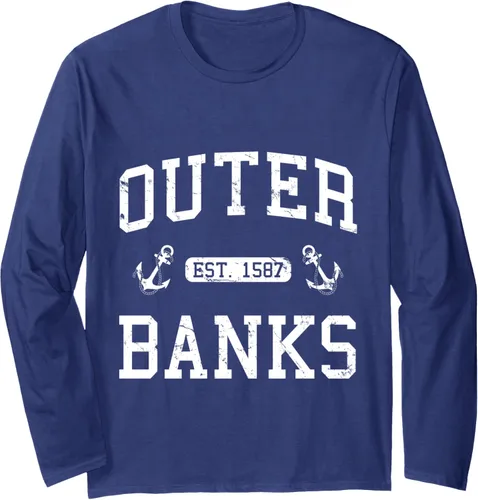Vista 5 de Outer Banks NC North Carolina - Camiseta de manga larga, Negro, S