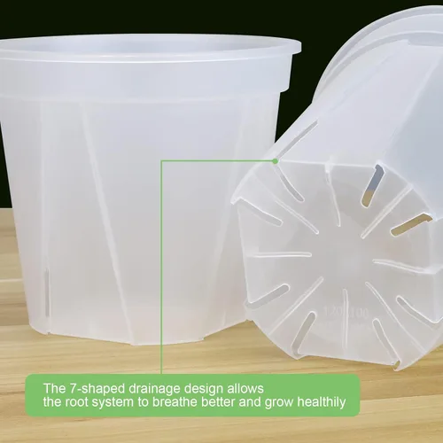 Vista 5 de GREENPARA Macetas transparentes para vivero con platillo para plantas