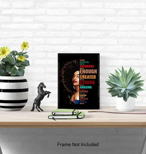 Vista 5 de God Says You Are African American - Arte de pared y decoración – Regalos de aliento religioso para mujeres negras – Afirmaciones cristianas – Salmos