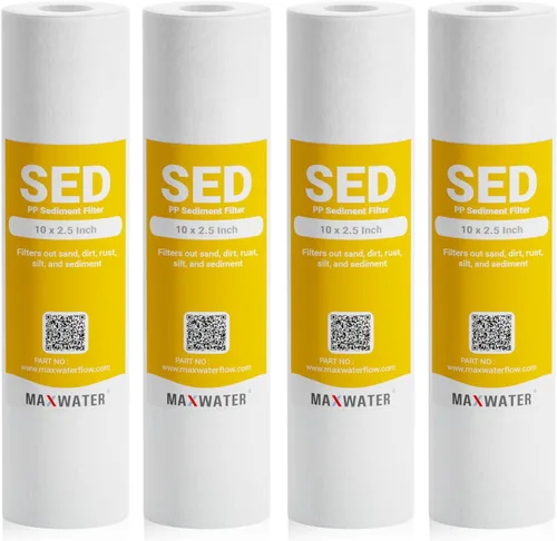 Vista 10 de Max Water Cartucho de filtro de agua de sedimentos de repuesto de 10 x 2.5 pulgadas para toda la casa, fibra de filtración soplada por fusión