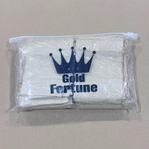 Vista 3 de Bolsas de yute con cordón de ajuste de algodón para regalos, 50