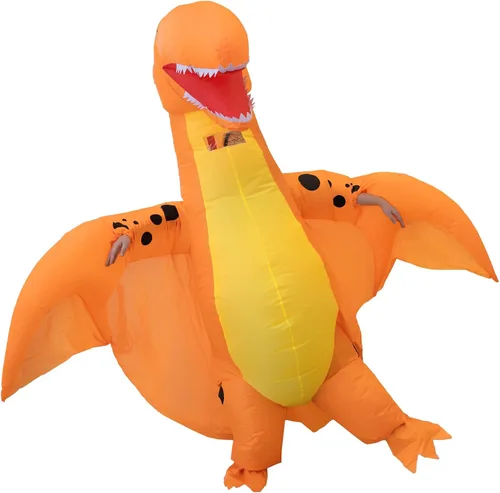 Vista 6 de Disfraz inflable de dinosaurio para adultos, traje realista de T-Rex, disfraz de dinosaurio para fiestas de niños y Halloween (dinosaurio-Y)
