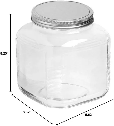 Vista 7 de Anchor Hocking - Frasco para galletas de 1 galón con tapa, aluminio cepillado, juego de 4