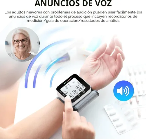 Vista 5 de MMIZOO Monitor de presión arterial de muñeca, monitor BP, pantalla LCD grande, máquina de presión arterial, puño de muñeca ajustable de 5.31 a 7.68