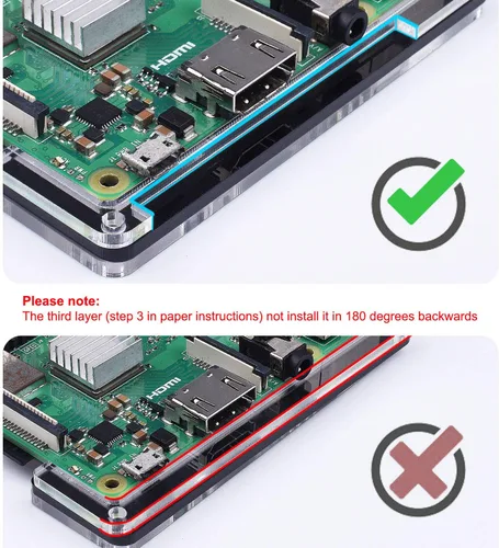 Vista 8 de Miuzei Funda para Raspberry Pi 3 con ventilador Cooling Pi 3B con 3 disipadores de calor 5V 3A fuente de alimentación compatible con Raspberry Pi 3