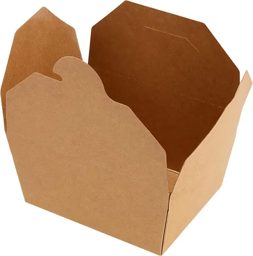 Vista 3 de Paquete de 70 recipientes de comida para llevar de 30 onzas, contenedores de papel kraft para alimentos para microondas, cajas de café kraft