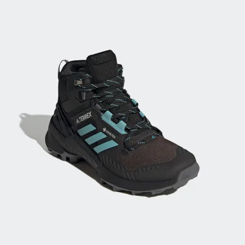 Vista 6 de adidas Botas de senderismo Terrex Swift R3 Mid Gore-Tex para hombre Núcleo Negro Menta Tonelada Gris Cinco