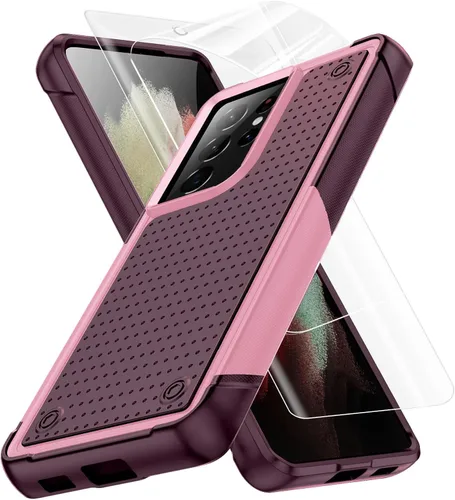 Vista 28 de Jeylly Funda para Samsung Galaxy S10 Plus S10+, ajuste delgado, doble capa, resistente, absorción de golpes, TPU con carcasa trasera de Negro