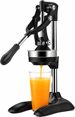 Vista 7 de Exprimidor de hierro fundido, exprimidor manual de grado profesional, exprimidor de limón de acero inoxidable, prensa de jugo manual, utensilios