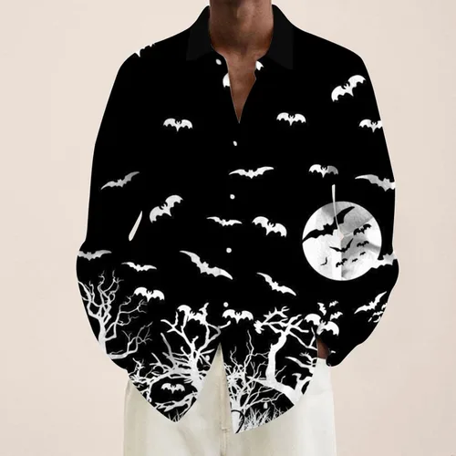 Vista 3 de WYUTX Camisas de Halloween para hombre, con botones, grandes y altas, camisas con botones para hombres y niños, camisa de Pascua con botones