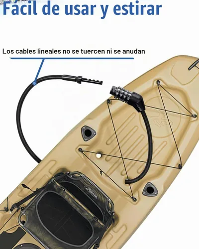 Vista 3 de NDakte Candado para Bicicleta, Candado de Cable Recto Extra Largo (1.83m a 8.23m) con Combinación Reseteable, Diseño Único Masculino Estrecho