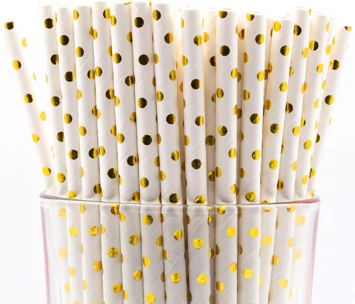 Vista 14 de Paquete de 150 pajitas de papel biodegradables de 4 capas de cheurón rosa bebé (compostables, no tóxicas, sin BPA)