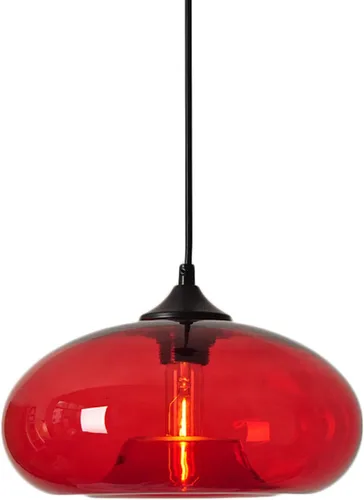 Vista 2 de Iluminación colgante de cristal industrial vintage de 11 pulgadas, 1 luz de granja, loft bar, lámpara colgante de techo, isla de cocina, comedor