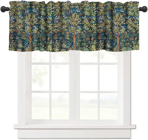 Vista 25 de William Morris - Cenefa de cocina, diseño retro de ladrones de fresas, estampado floral, para cocina, sala de estar, baño, cafetería, decoración