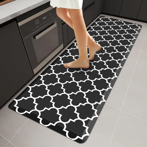 Vista 15 de WISELIFE Tapete de cocina acolchado antifatiga, 17.3 x 28 pulgadas, antideslizante, resistente, de PVC, ergonómico, impermeable, cómodo