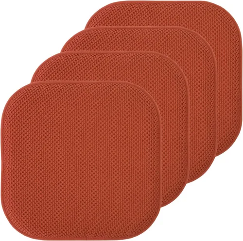 Vista 100 de Sweet Home Collection Cojines de espuma viscoelástica para silla, antideslizantes, diseño de panal de abeja, 16 x 16 pulgadas, paquete de 2
