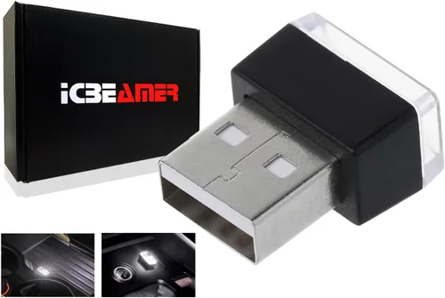 Vista 33 de ICBEAMER Smart USB 1-Paquete (Azul) Luz de Noche LED Automática Plug-in Miniatura para Coche, Van, Pickup, Camión, Interior, Maletero, Iluminación
