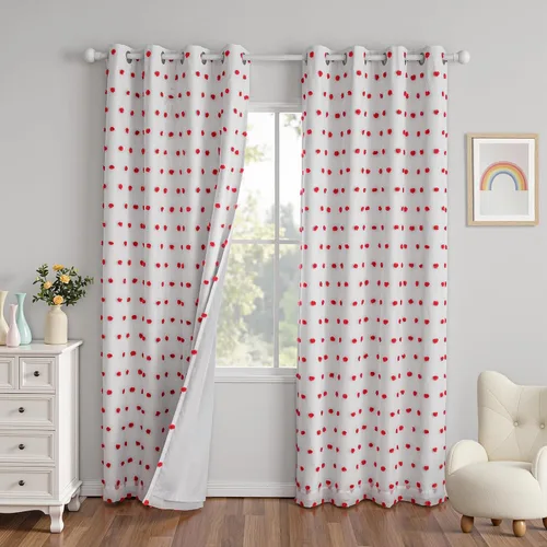 Vista 30 de MYSKY HOME - Cortinas opacas rosadas para dormitorio de niñas de 54 pulgadas de largo, cortinas cortas para tratamiento de ventanas, 100% cortinas