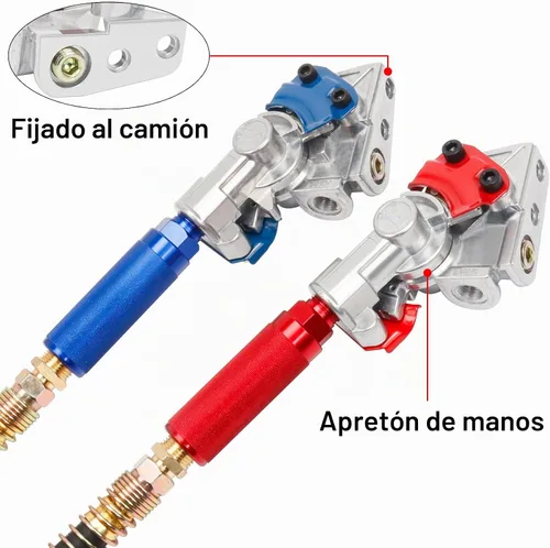 Vista 5 de KOOTANS Gladhands en ángulo de 37 grados, 1 par de aluminio fundido a presión, kit de apretón de manos, manguera de aire, conector de acoplamiento