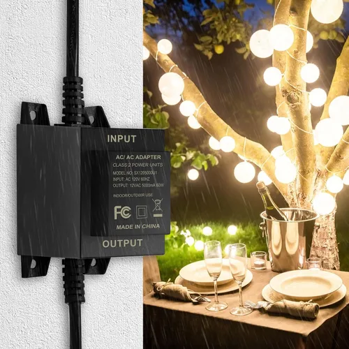 Vista 6 de Transformador de paisaje de bajo voltaje, 60 W 5 A, convierte 110 V-120 V CA a 12 V CA. Transformador de iluminación de paisaje para iluminación al