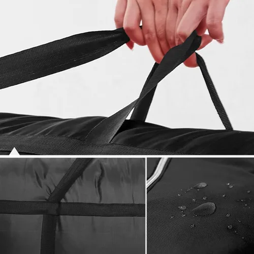 Vista 5 de Bolsas de almacenamiento multiuso extragrandes resistentes, bolsas de viaje para ahorrar espacio, para mudanzas (Negro, 100L)
