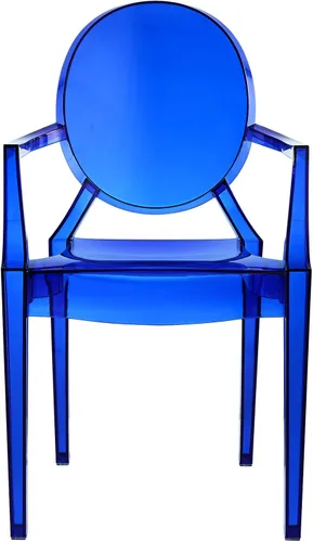 Vista 3 de Silla de Comedor transparente de Casper, Plástico, Azul