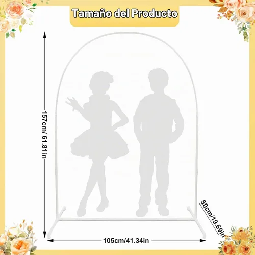 Vista 2 de Kit de arco de globos ligero desmontable de PVC de 5.2 pies
