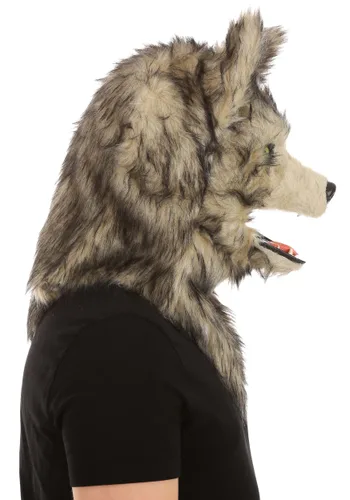 Vista 5 de Máscara de lobo con movimiento de boca para adultos Multicolor