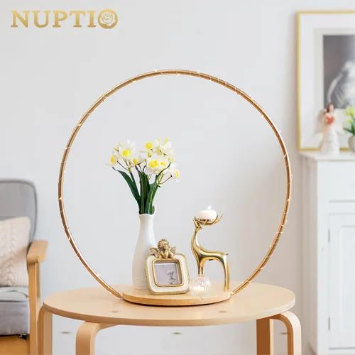 Vista 3 de NUPTIO Soporte de pastel de oro de boda: soportes de exhibición