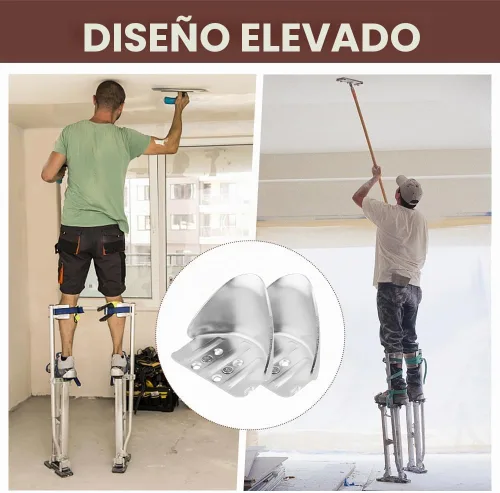 Vista 6 de Paquete de 2 kits de repuesto de soporte de talón de zancos para paneles de yeso, kit de repuesto de soporte de talón de zanco, parte ajustable