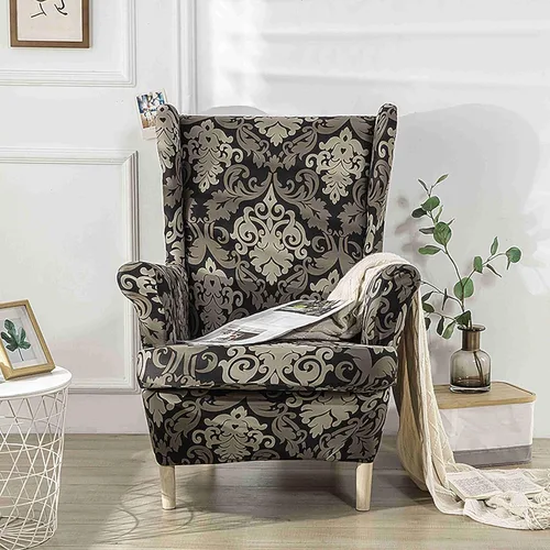 Vista 14 de Morbuy Fundas para silla con respaldo de alas de 2 piezas, funda moderna para silla con respaldo de ala, funda elástica para silla con respaldo
