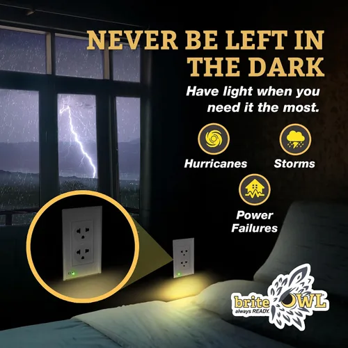 Vista 4 de Placa de cubierta de enchufe iluminada, luz nocturna LED opcional, cubierta de enchufe de pared y alumbrado de respaldo para falla de energía