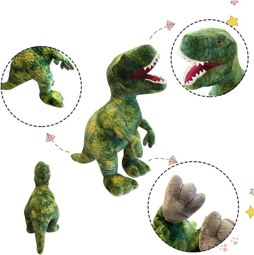 Vista 2 de NatureMan Juguete gigante T-Rex de peluche de dinosaurio de peluche, 23.6 pulgadas, animal de peluche realista para niños, muñeco de peluche