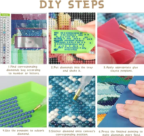 Vista 4 de Ginfonr Kits de arte de diamantes 5D para adultos, pintura de diamante de pájaro de cuervo para adultos, arte de diamantes de imitación