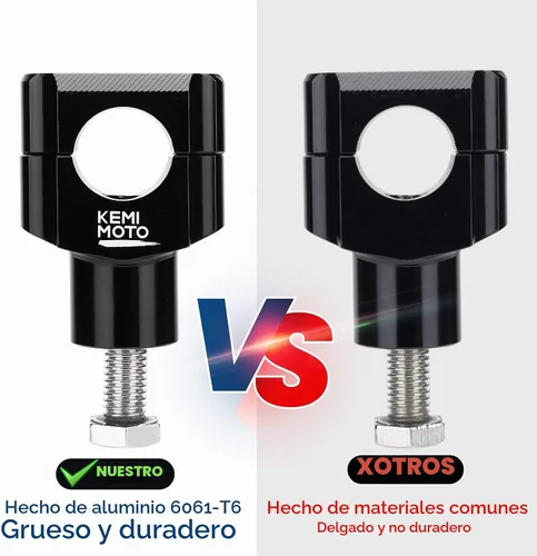 Vista 4 de KEMIMOTO Elevadores de manillar de motocicleta de 1 pulgada, elevadores de motocicleta de aleación de aluminio, compatibles con Sportster Softail