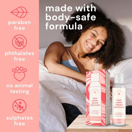 Vista 5 de Bodyotics Lubricante a base de agua, versátil, sensación natural, juguete y apto para todas tus aventuras, juego acuático y comestible, fabricado