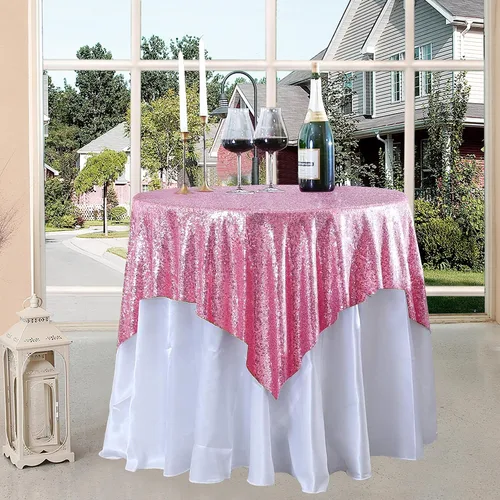 Vista 94 de Manteles redondos de lentejuelas negros para fiestas, de 121,9 cm, mantel redondo de purpurina ajustado, pequeño, lindo y dulce, para boda