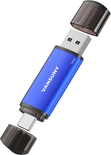 Vista 13 de Vansuny Unidad flash USB tipo C de 32 GB 2 en 1 USB A + cinta C OTG Flash Drive para Android Smartphone Tablet Computadora Portátil (azul)