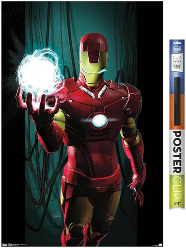 Vista 14 de Trends International Marvel Comics - Iron Man - Póster de pared energético, 14.725 x 22.375 pulgadas, versión enmarcada en madera de granero