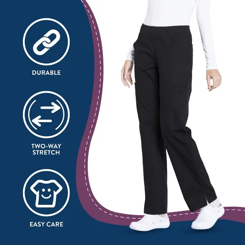 Vista 5 de Pantalones quirúrgicos Workwear Professionals para mujer, pantalón cargo sin cierre, elástico suave, WW170