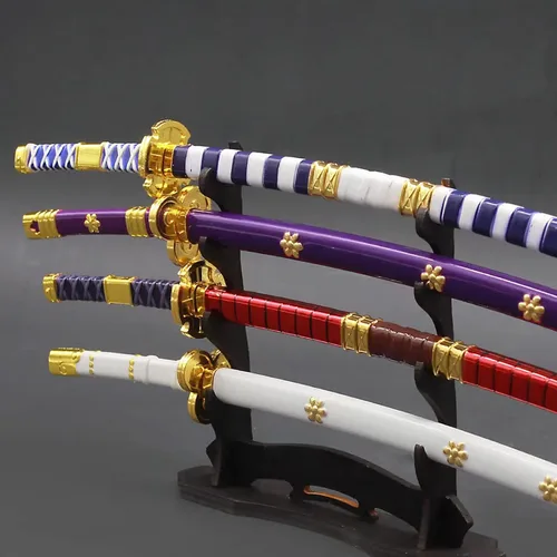 Vista 4 de Espada Samurai Zoro de 10 Pulgadas - Anime Roronoa Shusui/Wado Ichimonji/Kitetsu/Yubashiri - Espada Mini de Metal Katana - Colección de Regalo
