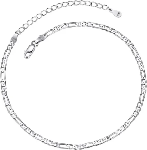 Vista 12 de ChainsPro - Pulsera de tobillo ajustable para mujer y hombre, estilos fígaro, trigo, bizantina, espiga, cubano, con cierre resistente, chapada