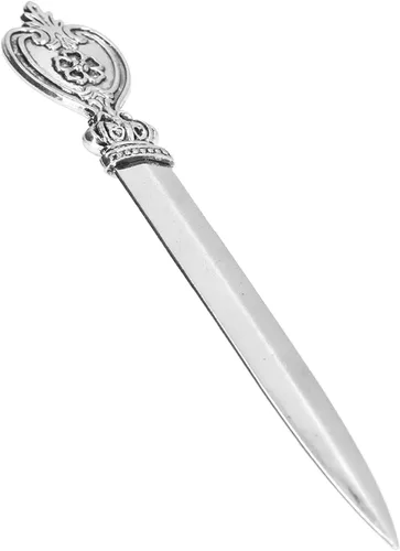 Vista 7 de Abrecartas, cuchillo de hierro fundido de estilo rústico antiguo de lujo con mango de agarre ergonómico para cortar sobres de papel abierto