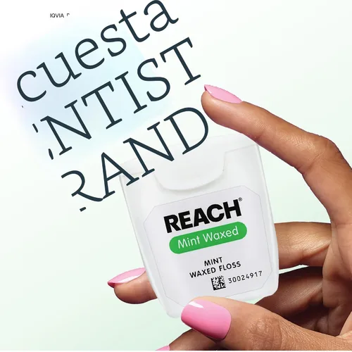 Vista 7 de Hilo dental encerado Reach Mint, 55 yardas