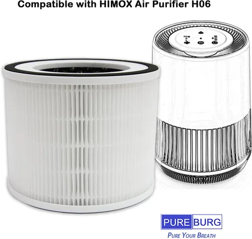 Vista 2 de PUREBURG Filtros de repuesto compatibles con purificador de aire HIMOX H06 y purificador de aire Afloia Gala, paquete de 2 filtros de carbón