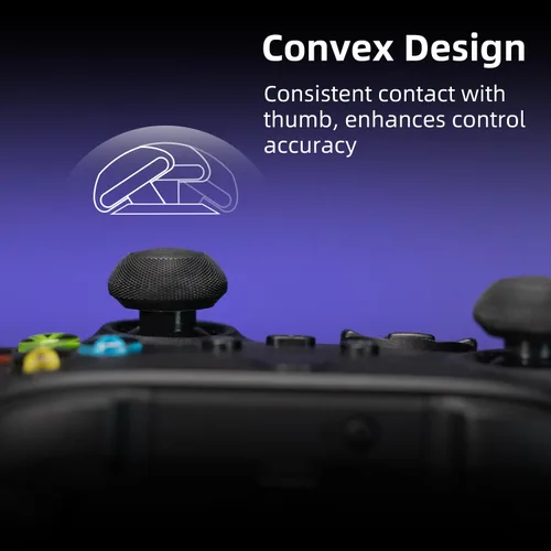 Vista 5 de Skull & Co. Juego de empuñaduras de pulgar convexas piel, tapa de joystick CQC, funda analógica para Xbox XSXXB1, color morado galáctico, 2 pares