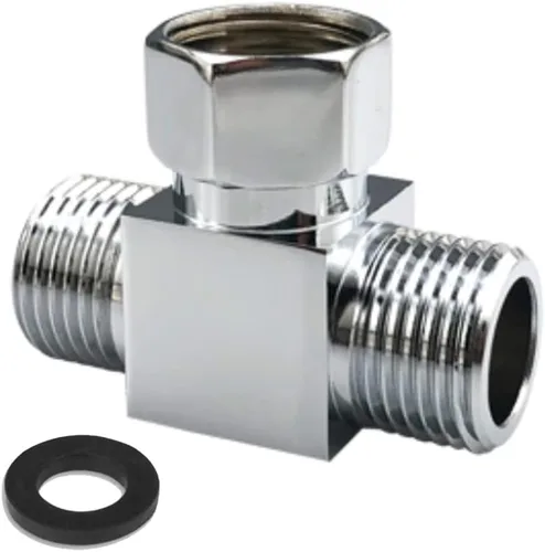 Vista 20 de Adaptador desviador de agua, 4 vías X1, conector de manguera G1/2", latón cromado, plata